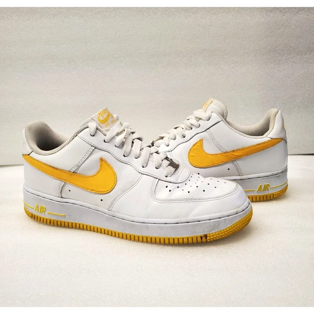 Nike Air Force 1 Low '07 White Varsity Maize Yellow 315122-172 size 8